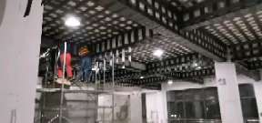 莱州一商场梁，楼板碳纤维加固施工